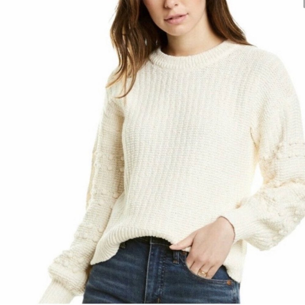 Madewell Bobble Pullover Sweater - Bright Ivory - Size Medium